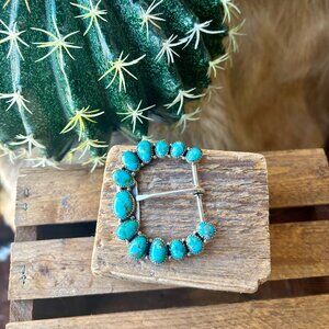 Bodhi Authentic Turquoise Cluster Belt Buckle